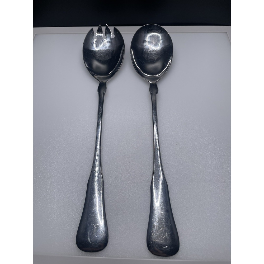 Vintage 1960s Rogers 18/0 Stainless Flatware Cutlery. 10" Serving Spoon & Spork - Picture 3 of 13